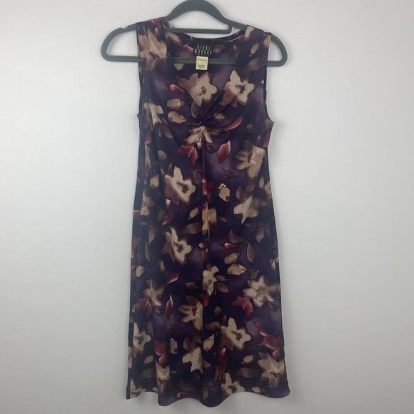 Nikki Morgan dress sleeveless v-neck size SP color purple - Picture 1 of 4